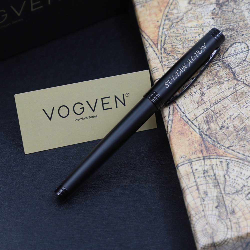 Vogven Marka İsme Özel Siyah Mat Roller Kalem - Görsel 2