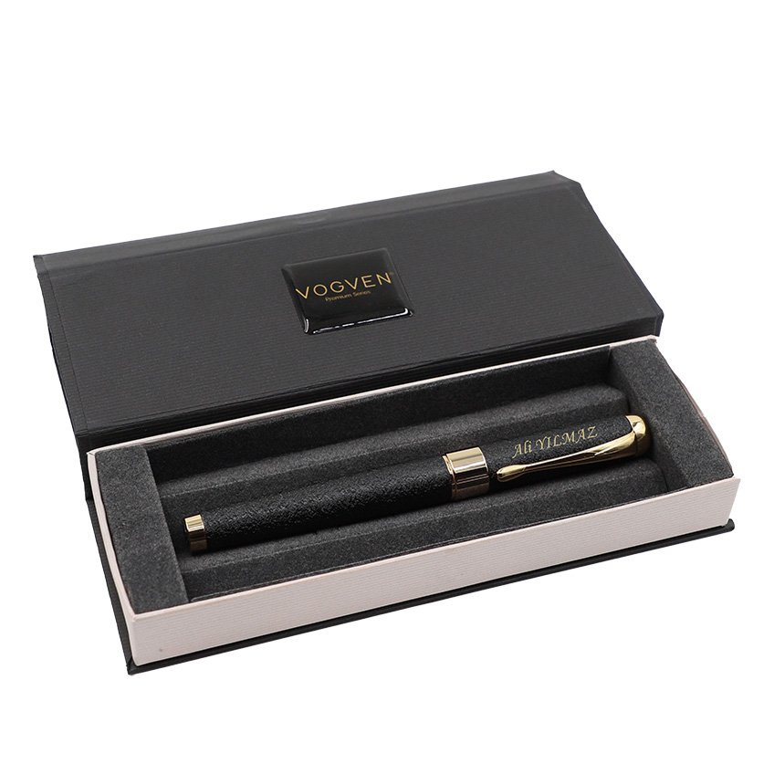 Vogven Marka İsme Özel Prestij Siyah Renk Roller Kalem