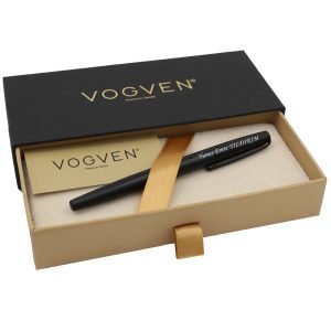 Vogven Marka İsme Özel Mat Siyah Fiber Premium Roller Kalem