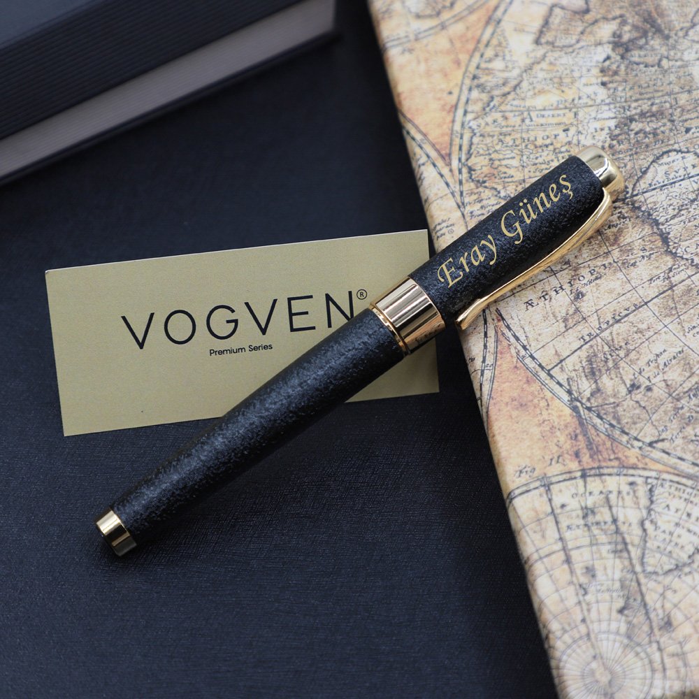 Vogven Marka İsme Özel Prestij Siyah Renk Roller Kalem - Görsel 2