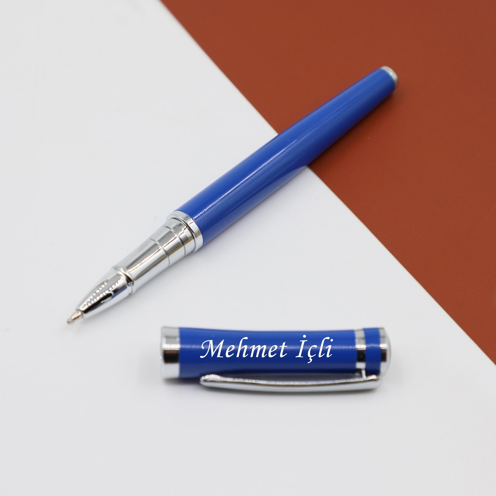 Vogven Marka İsme Özel Metal Roller Kalem - Mavi - Görsel 3